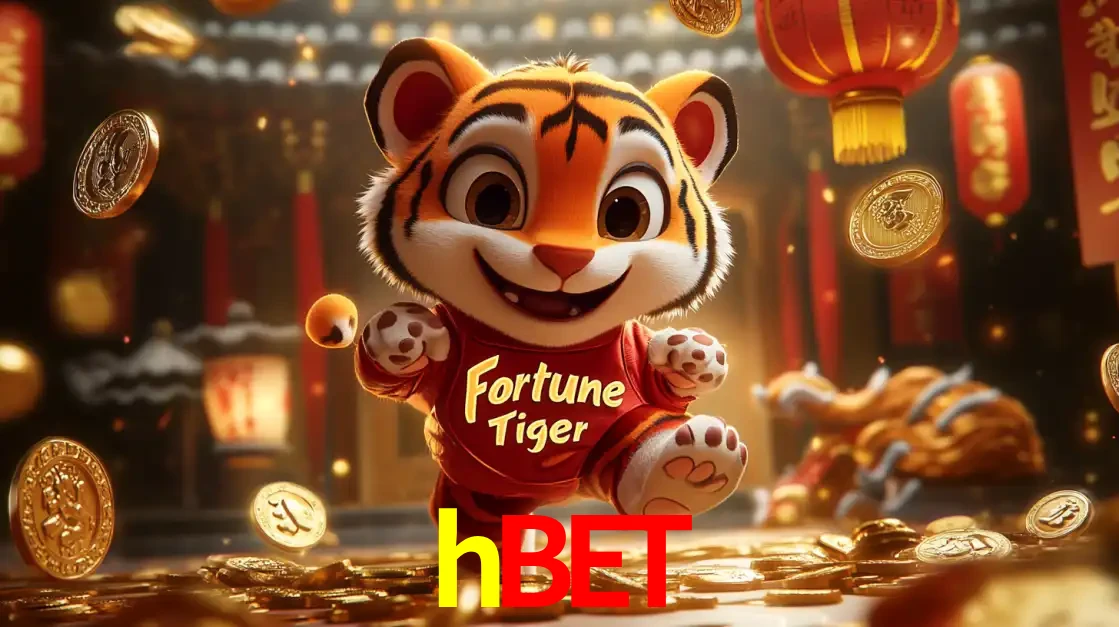 O alegre personagem do Fortune Tiger correndo sobre um caminho de moedas de ouro, simbolizando os grandes prêmios e a diversão do popular jogo de slot do hbet.